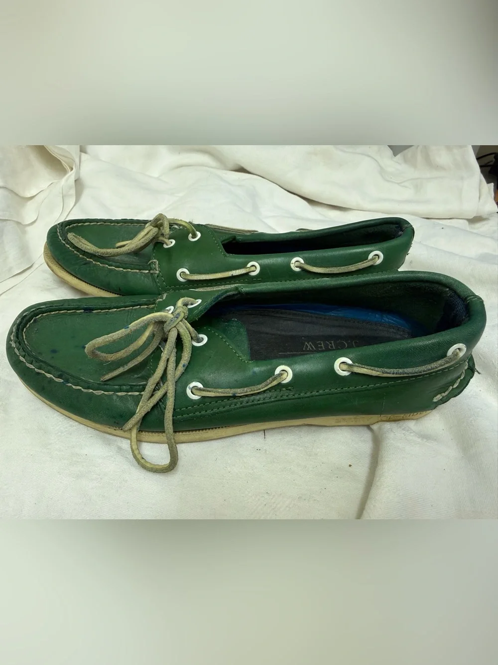 Sperry x J.Crew Green Leather Boat Shoes Men’s 10.5 M